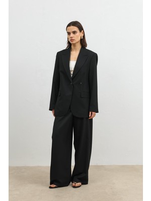 Antioch Siyah Kruvaze Kadın Blazer