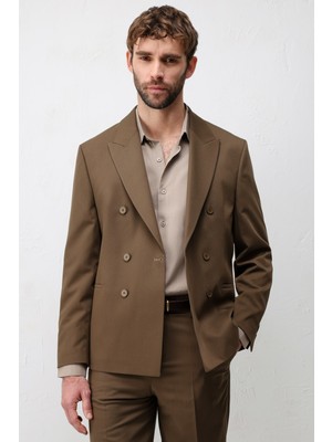 Antioch Haki Kruvaze Relaxed Fit Erkek Blazer Ceket