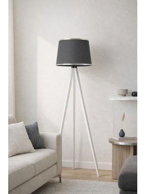 Vivido Home Mono Antrasit Beyaz Ayaklı Lambader
