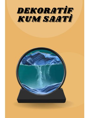 Aesco Kum Saati Yuvarlak Şık Kum Tablosu Dekoratif Kum Sulu Kum Saati