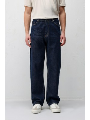 Antioch Lacivert Baggy Fit Erkek Jean