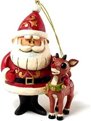 Maxi Trendy Rudolph Traditions Von Jim Shore Santa Und Rudolph 50. Ann Ornament 4,25 In