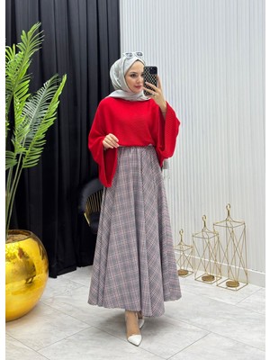Moda Yağmur Esra Etek Gri