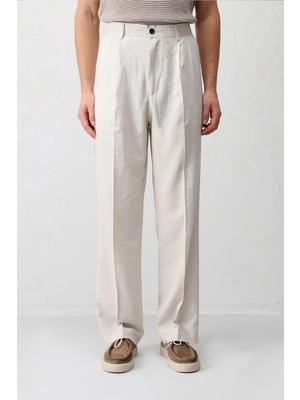 Antioch Taş Keten Karışımlı Erkek Baggy Pantolon