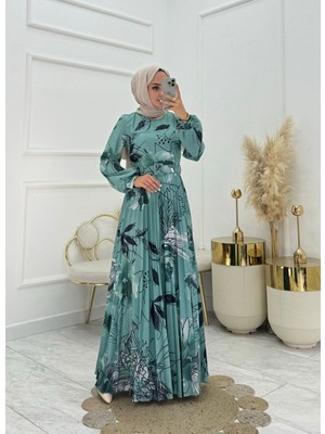 Moda Yağmur Ayla Tesettür Elbise Yeşil