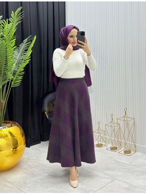 Moda Yağmur Eylül Etek Mor
