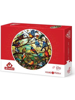 Maxi Trendy Vitray Orman Korosu 570 Parça Round Puzzle
