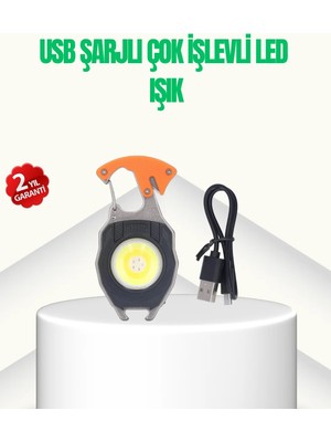 Aesco Çok Işlevli USB Şarjlı Anahtarlık Fener