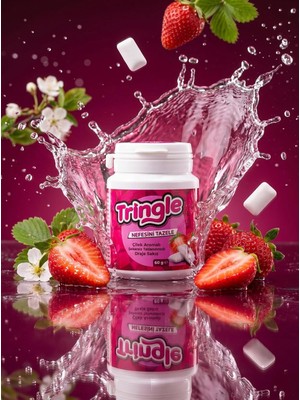 Maxi Trendy Tringle Çilek Aromalı Draje Sakız 60 G | Şekersiz Tatlandırıcılı | Çilek Aromalı Pratik Draje Sakız | Günlük Kullanıma Uygun