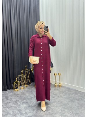 Moda Yağmur Nare Elbise Bordo