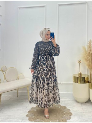 Moda Yağmur Bahar Tesettür Elbise Siyah