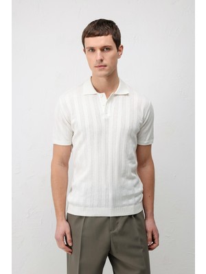 Antioch Ekru Dokulu Triko Erkek Polo T-Shirt