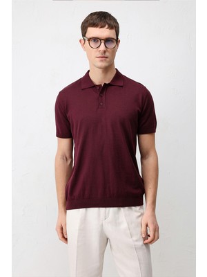 Antioch Bordo Comfort Slim Polo Yaka Erkek Triko T-Shirt