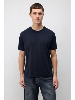 Antioch Lacivert Premium Dokulu Erkek T-Shirt