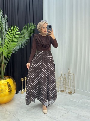 Moda Yağmur Buse Etek  Kahverengi