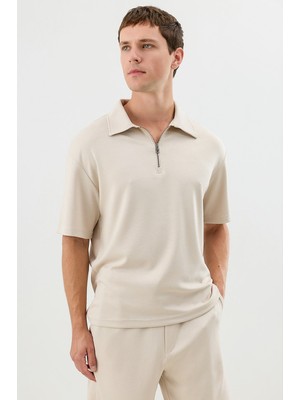 Antioch Taş Polo Yaka Basic T-Shirt