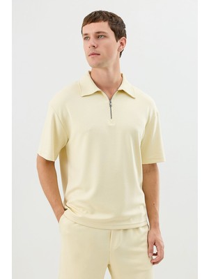 Antioch Sarı Polo Yaka Basic T-Shirt