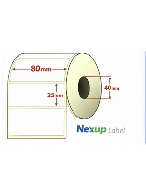 Maxi Trendy 80X25 mm Termal Etiket, Barkod/adres/kargo Termal Etiketleri,  ve Diğer Yazıcılarla Uyumlu