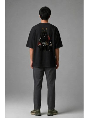 Posh Cabal A02128 Baskılı Oversize Siyah Erkek T-Shirt