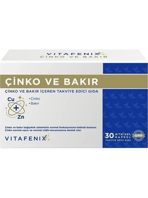Vitafenix Çinko ve Bakır 30 Kapsül ( 1 Adet )