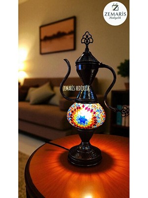 Maison Luré Otantik Mozaik Ibrik - Dekoratif ve Geleneksel Tasarım Masa ve Gece Lambası