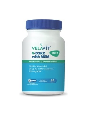 Velavit V-D3K2 With Msm 60 Tablet ( 1 Adet )