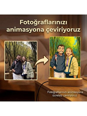 Maison Luré Kişiye Özel Animasyonlu Fotoğraflı Gece Lambası, Hediyelik Masa ve Gece Lambası