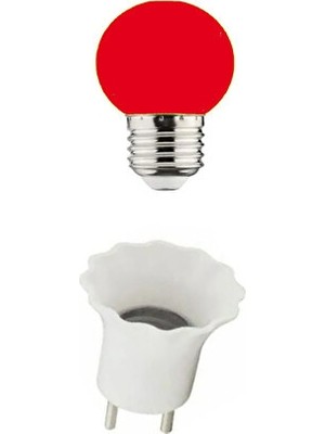 Maison Luré Kırmızı LED Gece Lambası Ampulü, Fişli Duylu, 1 W Güç Masa ve Gece Lambası