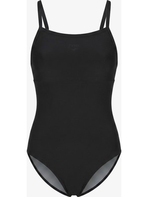 Arena solid Swimsuit Lightdrop Back Kadın Siyah Mayo.-