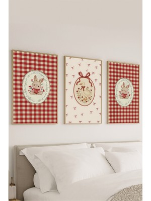 Voba Store Üçlü Çocuk Odası Hayvan Temalı Çerçeve Görünümlü Dekoratif Mdf Tablo SETİ-177