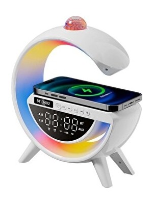 Maison Luré 3'ü 1 Arada Bluetooth Hoparlörlü ve Kablosuz Şarjlı Masa Lambası Masa ve Gece Lambası