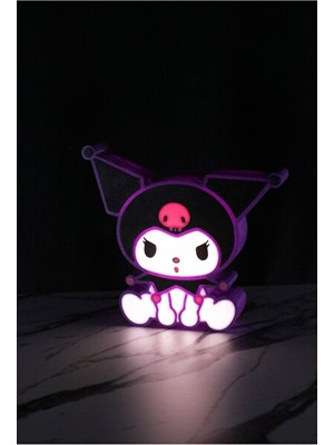 Maison Luré Kuromi 3D Gece Lambası ile Yatak Odası Dekorunu Canlandırın Masa ve Gece Lambası