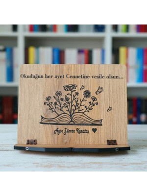 Hü Ma Tasarım ve Aksesuar Hafız Için Hediye Öğrenci Için Hediye Isim Yazılabilir Kişiselleştirilebilir  Ayarlanabilir Ahşap Kitap Okuma Standı Tablet Standı Rahle