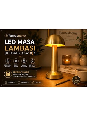 Maison Luré Kablosuz Şarjlı Renkli LED Masa Lambası - Çok Renkli ve Dokunmatik Masa ve Gece Lambası