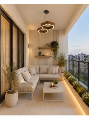 Dolunay Avize Hexa Modern LED Sarkıt Avize – Ahşap Detaylı Lüks Dekoratif Tavan Aydınlatma