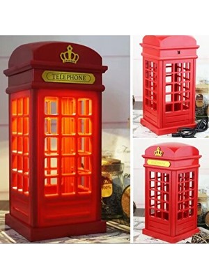 Maison Luré Londra Telefon Kulübesi Retro Tasarımlı Masa Lambası - Dekoratif ve Şık