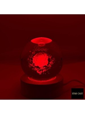 Maison Luré Renk Değiştiren 3D Cam Küre LED Gece Lambası - Atmosfer Yaratıcı Masa ve Gece Lambası