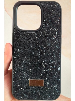 3D Sepetim iPhone 14 Pro Yıldız Tozu Premium Siyah Silikon Kılıf