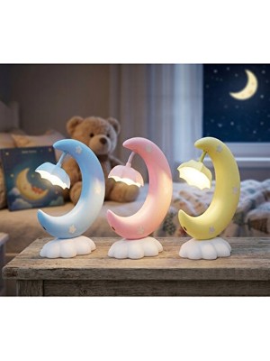 Maison Luré USB Şarjlı Ay Tasarımlı Çocuk Gece Lambası Masa ve Gece Lambası
