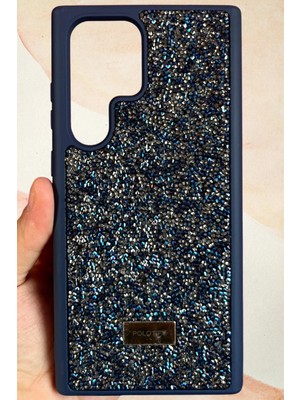 3D Sepetim Samsung Galaxy S23 Ultra Yıldız Tozu Premium Lacivert Silikon Kılıf