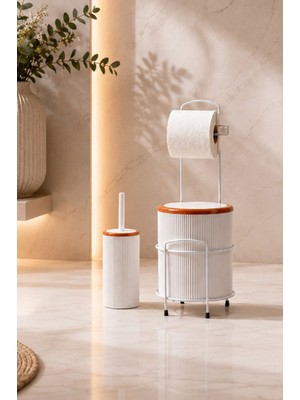 Empressco Modern Banyo Seti – Kapaklı Çöp Kovası, Tuvalet Kağıtlığı ve Wc Fırçası | Minimal Tasarım