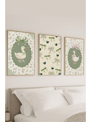 Voba Store Üçlü Çocuk Odası Hayvan Temalı Çerçeve Görünümlü Dekoratif Mdf Tablo Seti -181