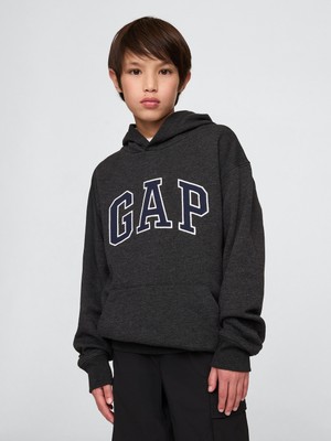 Gap Erkek Çocuk Koyu Gri Gap Logo Relaxed Havlu Kumaş Sweatshirt
