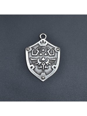 Alooya The Legend Of Zelda Kalkan Gümüş Kaplama Kolye Ucu