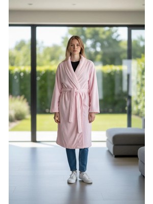 Erca Home Tekstil Ürünleri %100 Pamuklu Bornoz / Kadın Pembe