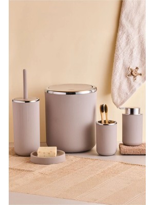 Empressco Lisbone Taupe Krom Kaplama 5'li Banyo Seti