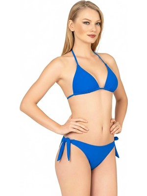 Beria Kadın Üçgen Yarım Dolgulu Saks Mavi Bikini Takımı