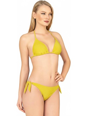 Beria Kadın Üçgen Yarım Dolgulu Hardal Bikini Takımı