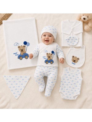 Petino Erkek Bebek Hastane Çıkışı 10’lu Set Arabalı Ayıcık Nakışlı