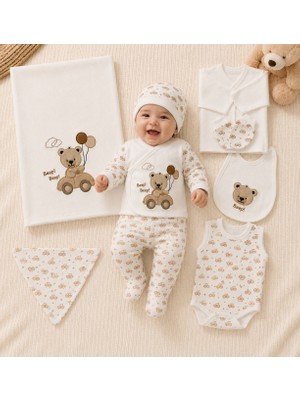 Petino Erkek Bebek Hastane Çıkışı 10’lu Set Arabalı Ayıcık Nakışlı